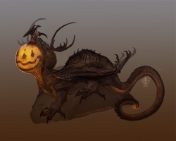 vcreatures:  The Jack O’ lantern drake, also known as the Pumpkin