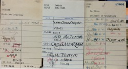 reedscriptorium:  As old library circulation cards give way to