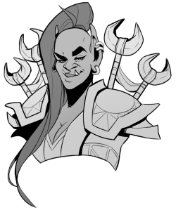 bylacey:Patron sketch of an orc shaman for @exaltedwitharbys!