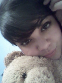 just2x2you:  My teddy bear and I.. here goes, my teddy bear is
