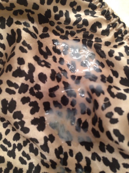I don’t know why, but leopard print is so much fun to cum on.    bri-ash:  Made a nice little puddle of creamy goodness on the misses silky panties last night