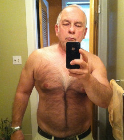 wrestlerswrestlingphotos:  hairy grandaddy silver chest hairs