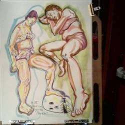 Drawing at Dr. Sketchy’s! Thanks Portia! #art #drawing