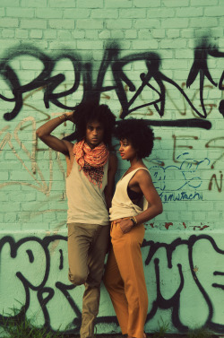 blackfashion:  Models: Craig and Kivvi Rachelle On her: knit