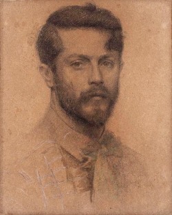 Eliseu Visconti (1866-1944)Self portrait, charcoal and chalk