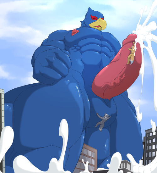 togepi1125:   Macro Falco looming over a city. (Croiyan’s commission arts for me.) 