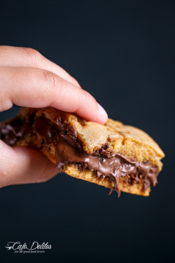 do-not-touch-my-food:    Nutella Stuffed Salted Caramel Blondies