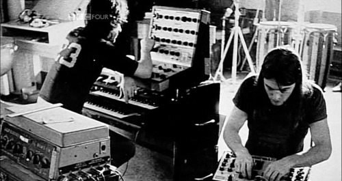 more-relics: Rick Wright and David Gilmour during recording of