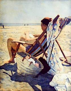 huariqueje:  Saskia reading on the beach   -   Marcel Schellekens