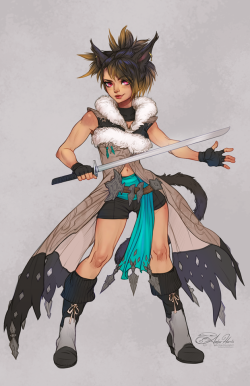 amberharrisart:A lovely Miqo’te for @hello-angelic-howl ! Thanks