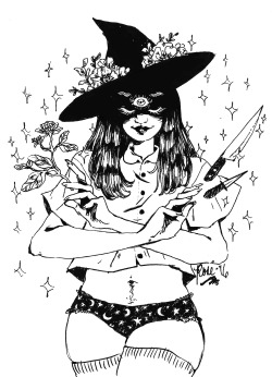 roseiaghost:  some casual sunday night witchcraft for inktober