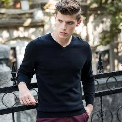 gentclothes:Black V-Neck Sweater - Use code TUMBLR10 to get