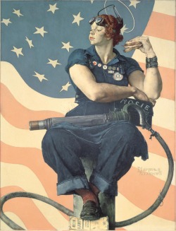 zombienormal:  Rosie the Riveter. Norman Rockwell, 1943. Private