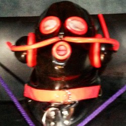 This #studiogum hood has inflatable ear muffs! #femdom #mistress