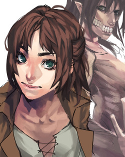 harutart:  wanted to draw some female!eren, but decided that