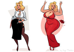 Anna Nicole Smith - Thick to Thicc - Cartoon PinUp CommissionI