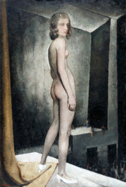 kundst:  Cornelis Kloos (NL 1895 - 1976) Standing nude  on a