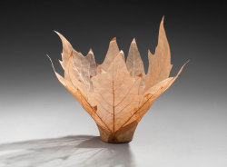 sixpenceee:  Leaf Bowls Made From Real Leaf SkeletonsBy Kay Sekimachi