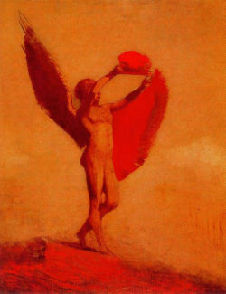 artist-redon:  Icarus, Odilon Redon Medium: oil,canvashttps://www.wikiart.org/en/odilon-redon/icarus