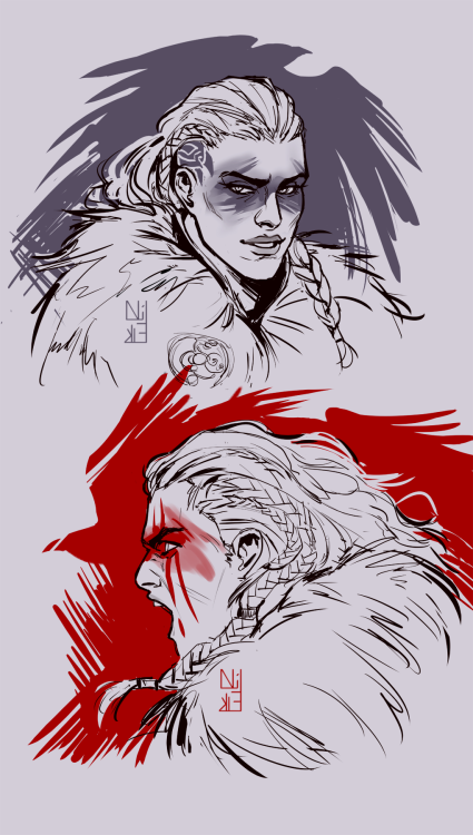 nil-elk:Some quick-ish sketches of Eivor.