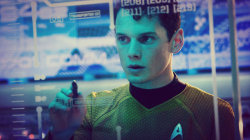castiel-is-the-doctor:  Pavel Chekov with the yellow uniform!