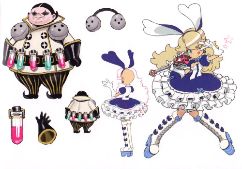 jade-of-impala:  Concept art of the Black Blades scanned from the Bravely Default Deluxe Artbook Featured are Nobutsuna Kamiizumi the swordmaster, Konoe Kikyo the ninja, Qada the salve maker, and performer Praline a la Mode. The pirate Heyreddin Barbaross