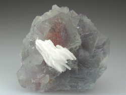 mineralists:  Beautiful specimen of Fluorite displaying a purple-pink