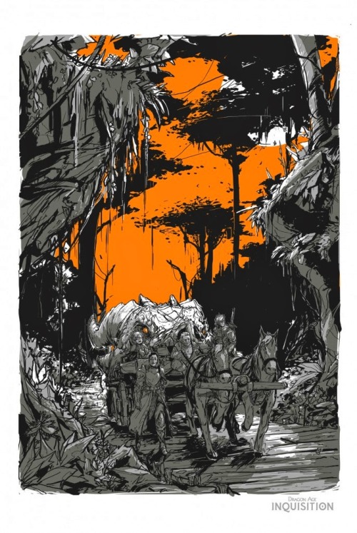 xombiedirge:  Dragon Age: Inquisition byÂ Dan Mumford,Â Carlos Olmoand,Â JebedaÃ¯ Couture,Â Guillaume Singelin,Â Matthew Griffin,Â Kanthesis,Â Ian Wilding,Â Â Erica Williams,GaxÂ &Â Arik Roper. Officially licensed, limited edition screen print project