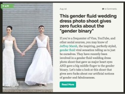 jeffreymarsh:  THE FIRST NONBINARY MODEL FOR BRIDALhttp://offbeatbride.com/gender-fluid-wedding-dress/