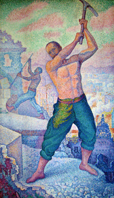 artist-signac:  The Demolisher, Paul Signac Medium: oil,canvashttps://www.wikiart.org/en/paul-signac/the-demolisher-1899