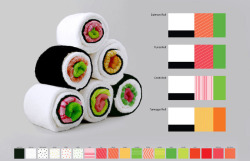 foodffs:  These Kitchen Towels Become Sushi Rolls When Properly