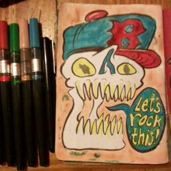 Sketchbook Project 2015. Skulls for life. D.J. Skull is in the