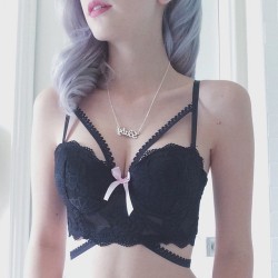 ammeb:  New strappy cami bralette in black lace! For all the