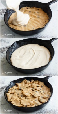 sweetoothgirl:  CHEESECAKE STUFFED CHOCOLATE CHIP SKILLET COOKIE