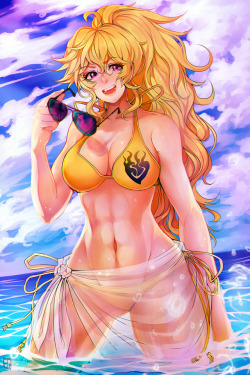 jennwolfesparreaux: Beach Yang!  First in my series of RWBY
