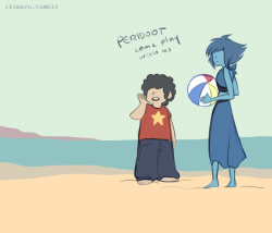 someone suggested Peridot having fun at the beach but it somehow