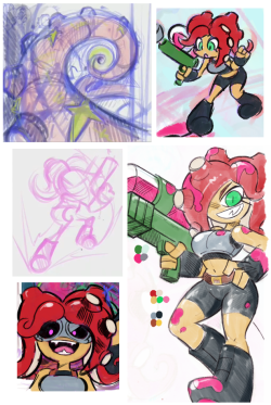 shenanimation:  A selection of development arts for my Team Octoling