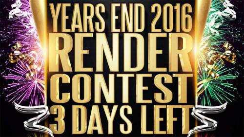 Tick, Tock, Tick, Tock, Time is almost up to get your renders submitted to Renderotica’s 2016 Year’s End Render Contest! For all of you who wait till the last minute, it’s that time now! Only 3 days left till we close the contest…