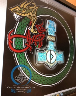 celtichammerclub:Full color Mjölnir and Jormungand for #thorsday