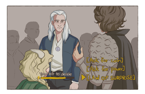 wingedcorgi: netflix’s witcher with game-style choices.  on