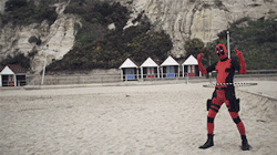 anthonygrey:  Me as Deadpool on Bournemouth beach!  The Most