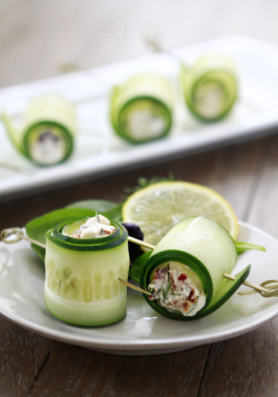 chefthisup:  Cucumber Feta Rolls Get this recipe » http://bit.ly/12MpELY