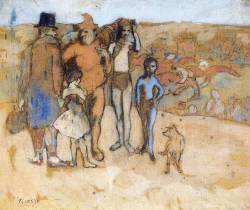 expressionism-art:  Family of acrobats (study) by Pablo Picasso
