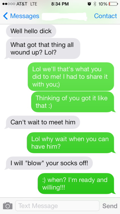 hotwifeamanda:  Screenshots from her first conversation with her first fwb. #hotwifetext   These guys posted this awhile back, but I managed to miss it.