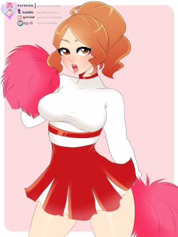 Finished Haru from Persona 5 in a cheerleader outfit commission