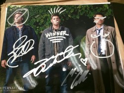 moarheadcanons:  Misha defaced Jared and gave Jensen a moustache,