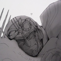 toasttweet:  Sketch: Autobot Crosshairs & Dinobot Scorn (unfinished)