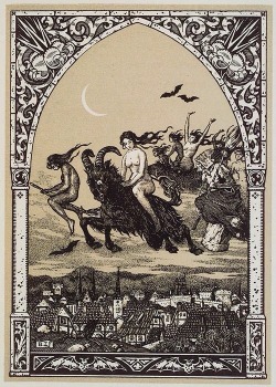 theoddcollection:  Witches Flying to Sabbath, by Bernard Zuber