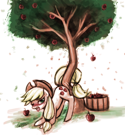 nsfwneko:  applejack got inspired~ patreon  =X Ohmy~