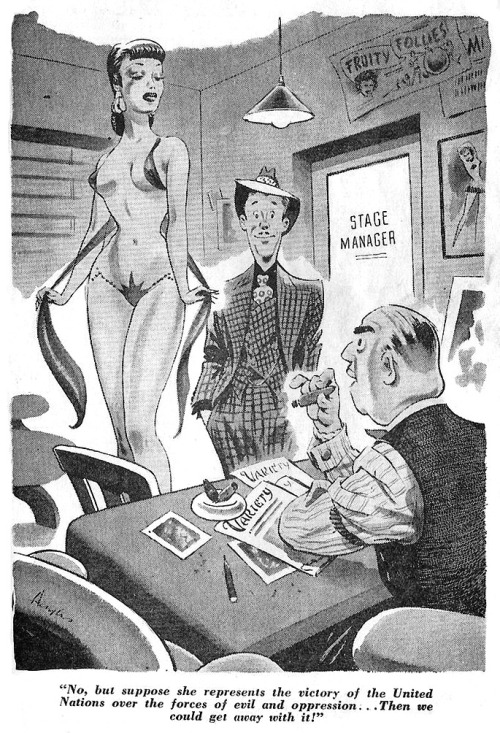 gameraboy:Burlesk cartoon found in the October ‘48 issue of ‘Man Junior‘..